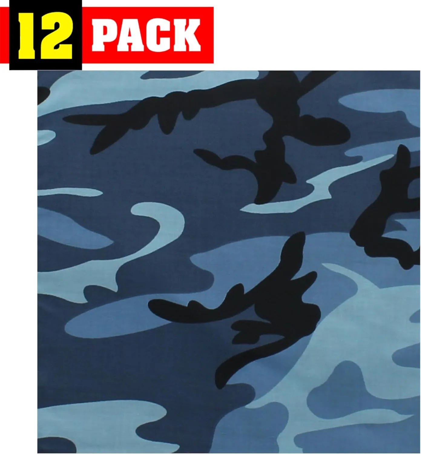 12 Pack Camouflage Bandanas Army Camo Headwraps Military Head Scarves Do-rags 100% Cotton Bandannas 22'' Square
