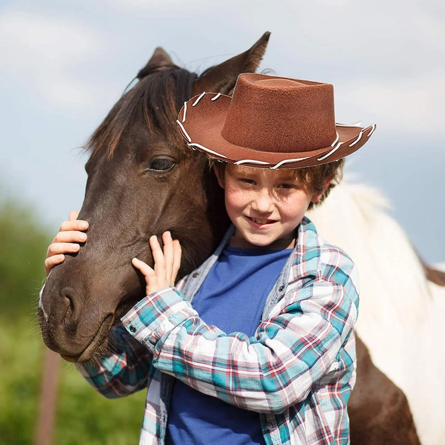 1PC Children's Red Cowboy Hat for Holiday Dress-up Decorations Party Prop Baseball Caps Cowboy Hats Fashion Hats for Kids