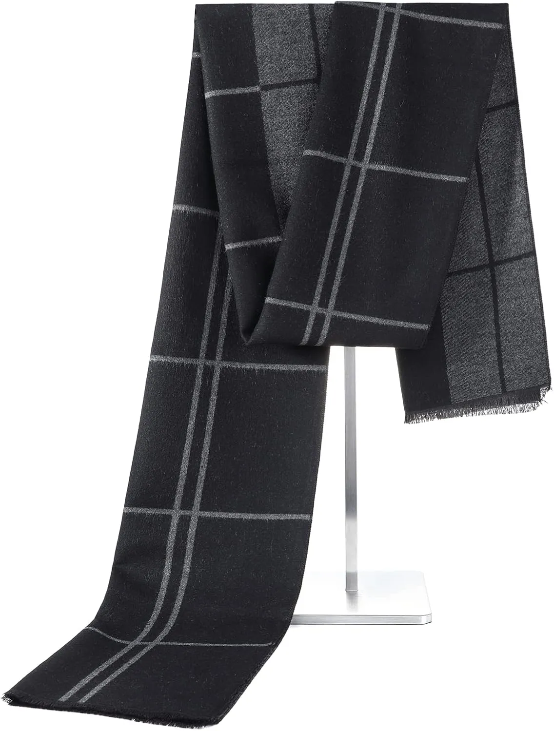 American Trends Mens Winter Warm Long Soft Scarf Plaid Tassel Scarf for Men Soft Classic Scarves