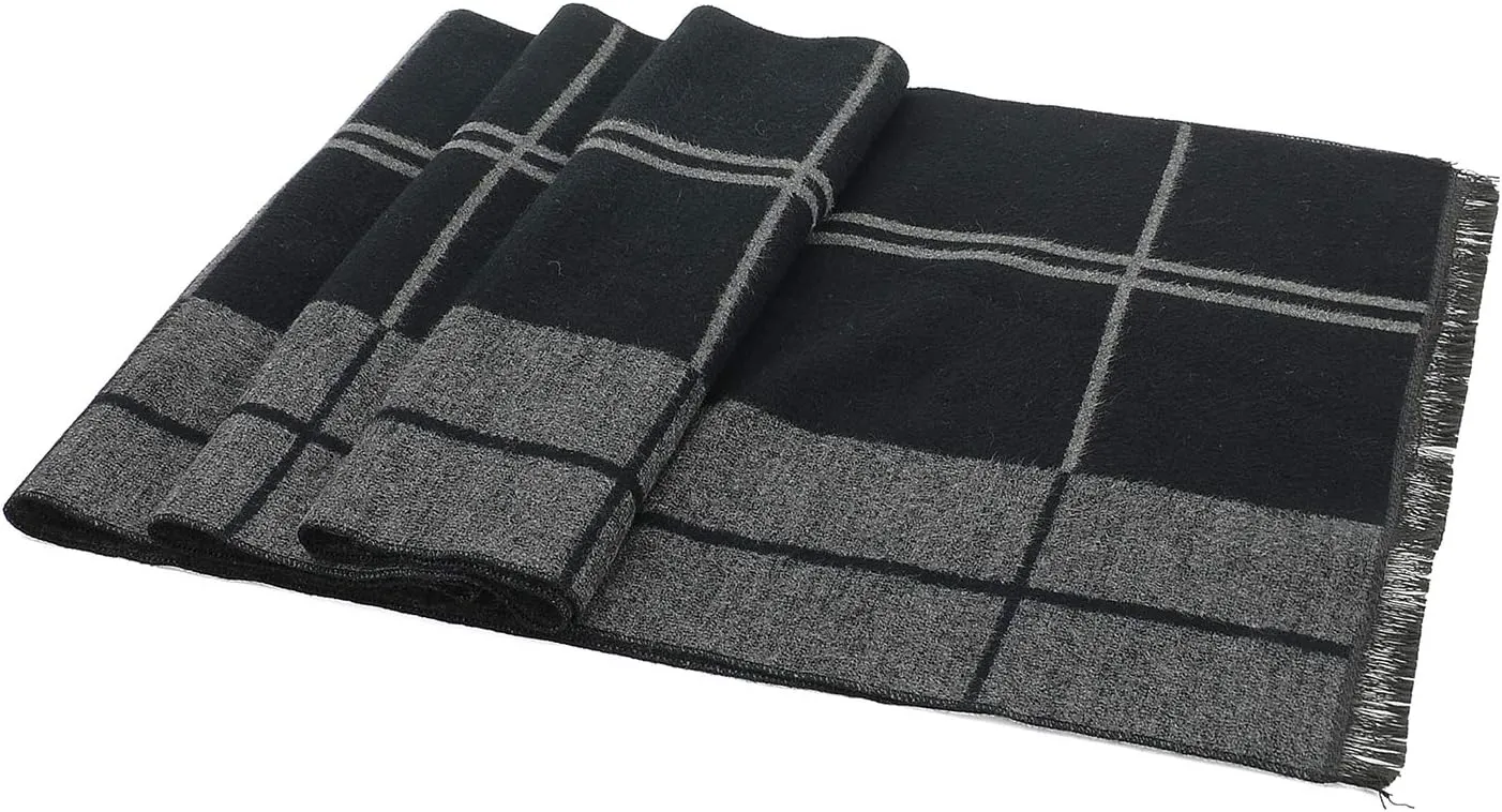 American Trends Mens Winter Warm Long Soft Scarf Plaid Tassel Scarf for Men Soft Classic Scarves