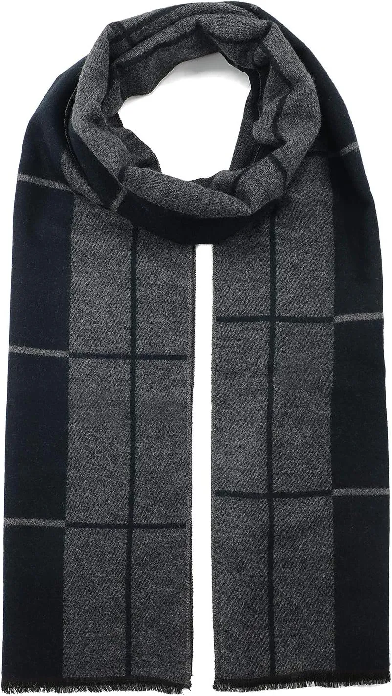 American Trends Mens Winter Warm Long Soft Scarf Plaid Tassel Scarf for Men Soft Classic Scarves