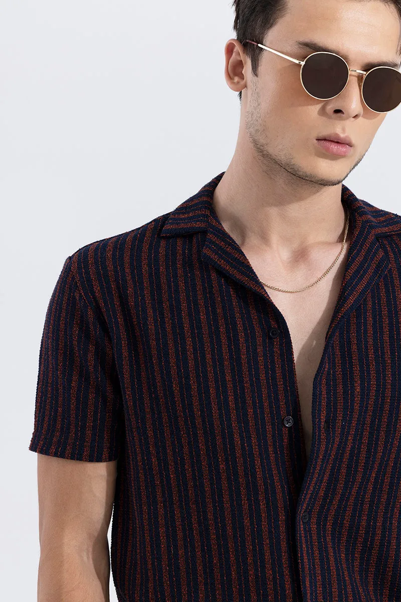 Blaze Stripe Brick Red Knitted Shirt