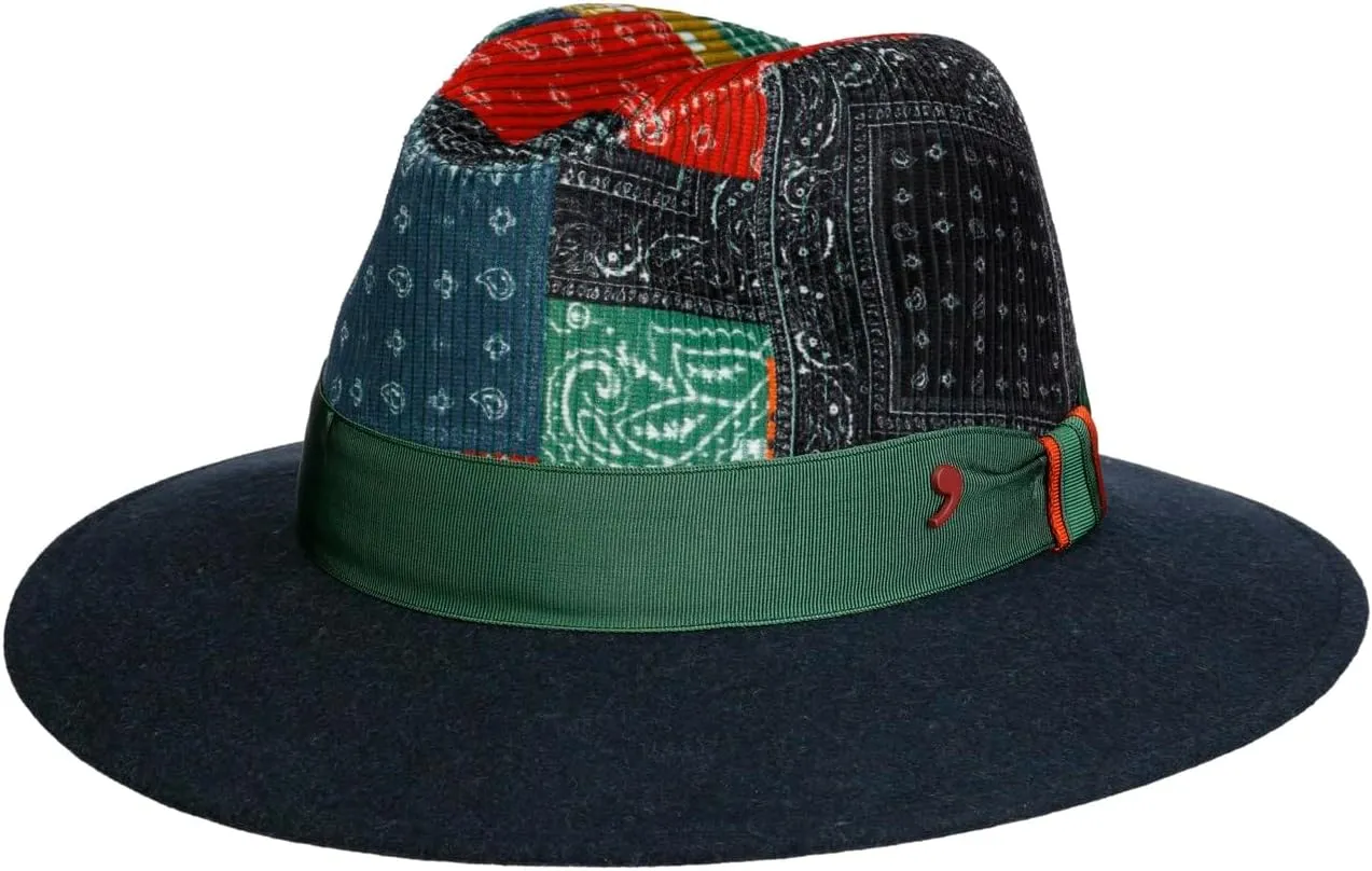 Candesto Fedora Wool HatDEste Men Blue-Green 6 3/4-6 7/8