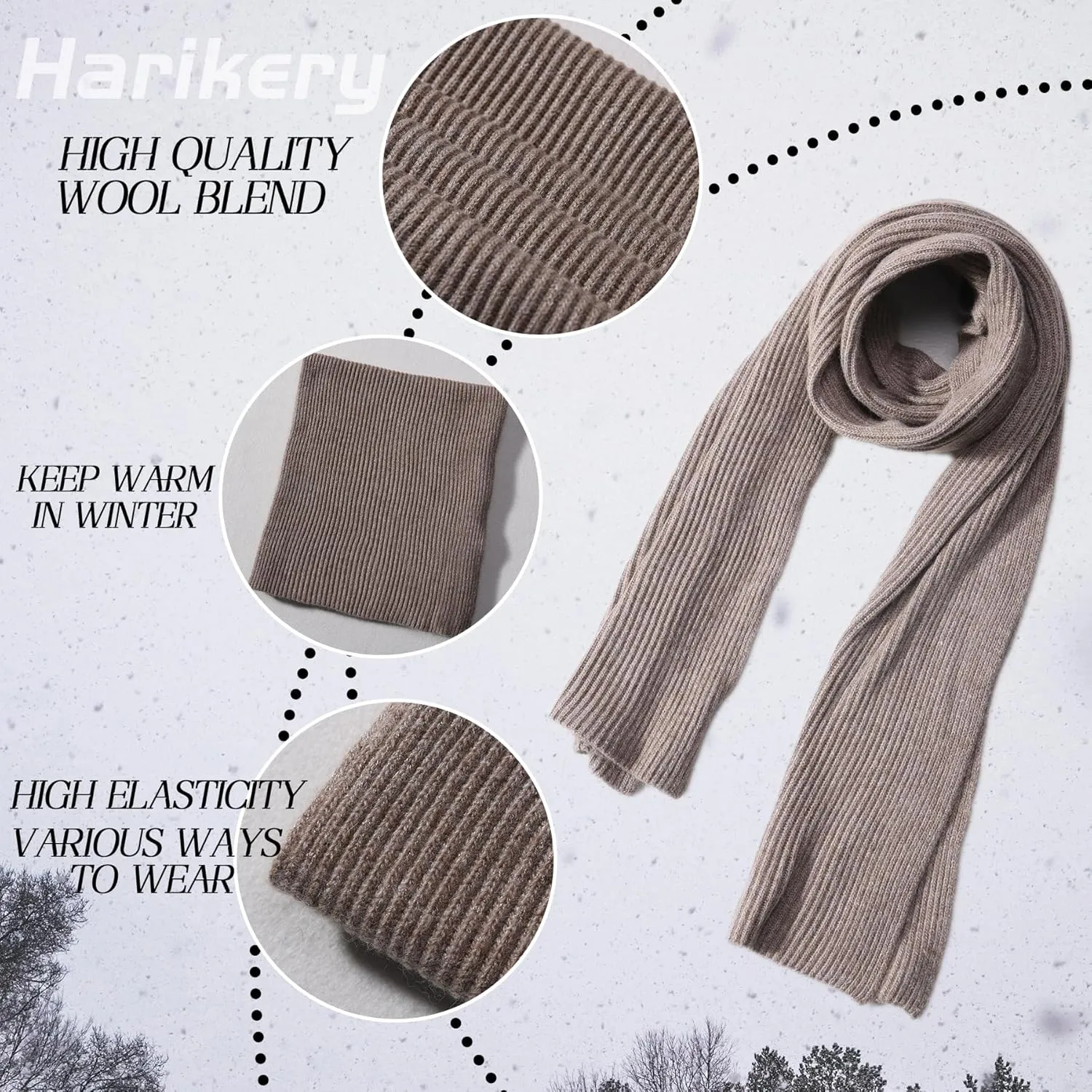 cashmere beanie hat scarf set for women winter knit long scarf neck warmer stylish beanie unisex gift set