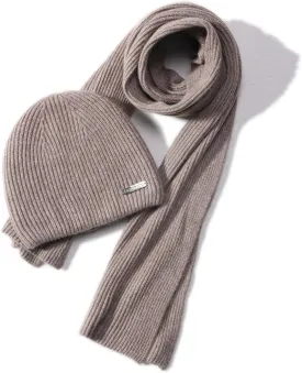 cashmere beanie hat scarf set for women winter knit long scarf neck warmer stylish beanie unisex gift set
