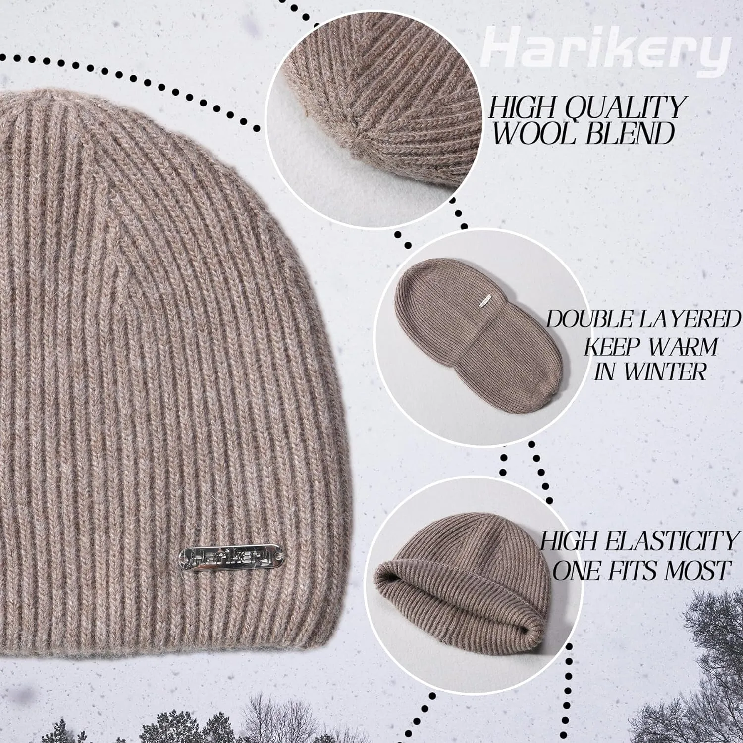 cashmere beanie hat scarf set for women winter knit long scarf neck warmer stylish beanie unisex gift set