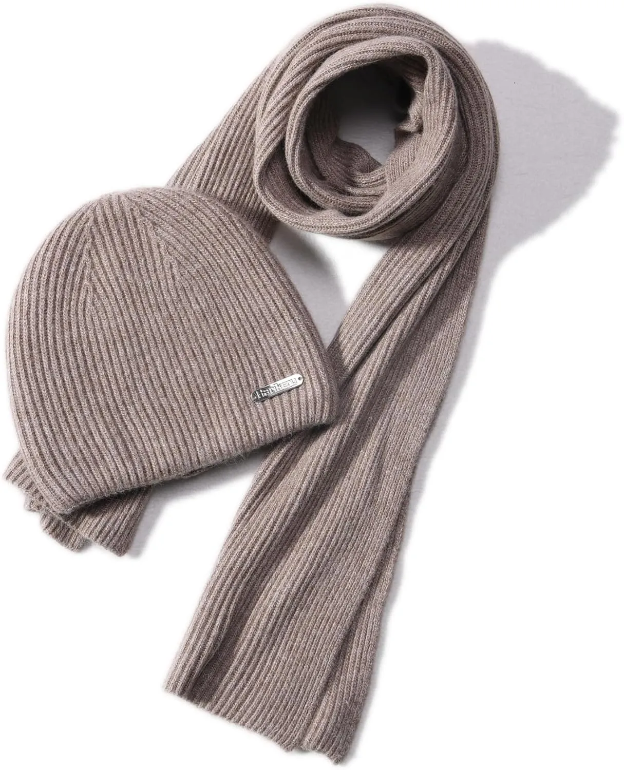 cashmere beanie hat scarf set for women winter knit long scarf neck warmer stylish beanie unisex gift set