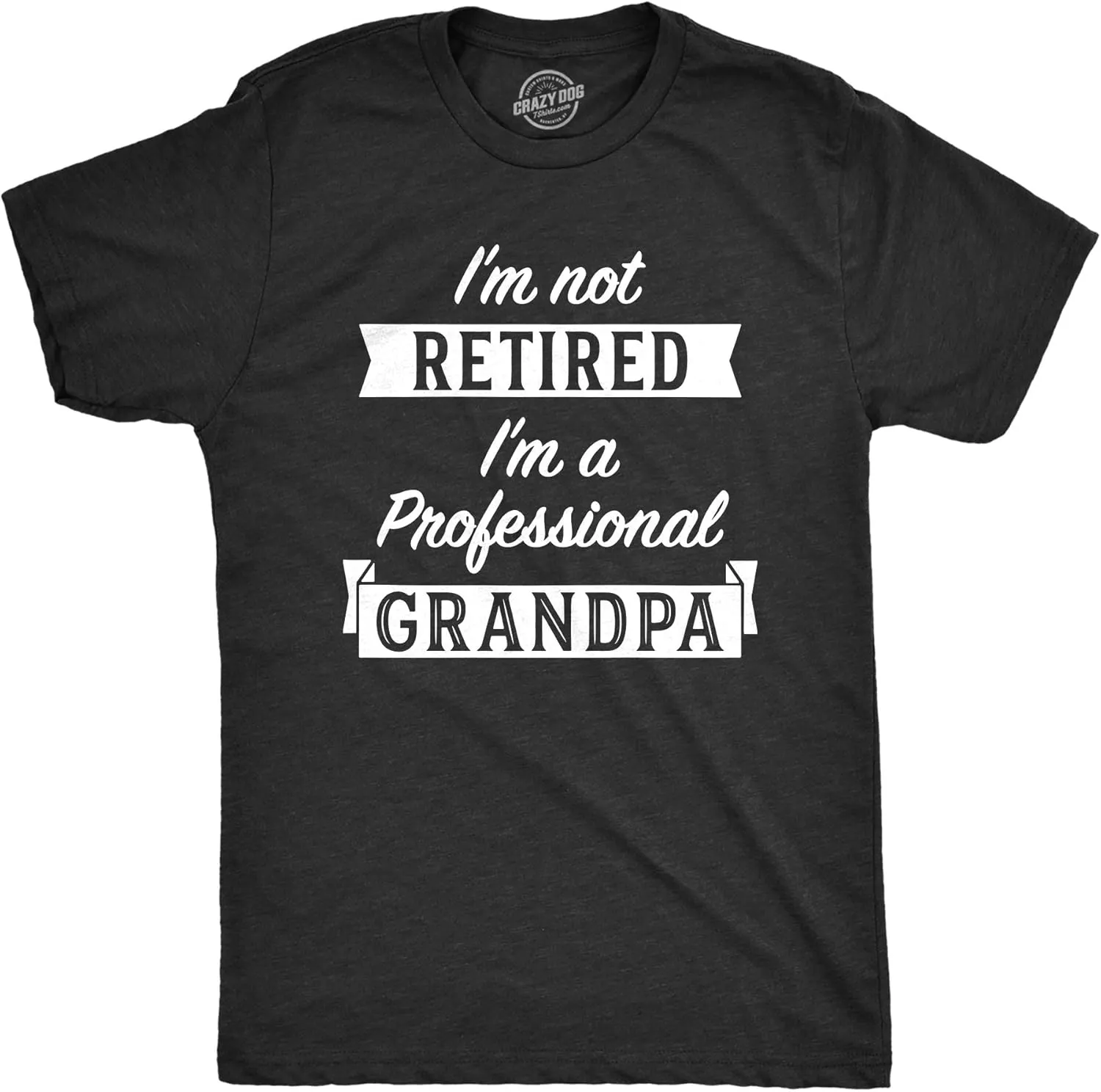 Crazy Dog Mens T Shirt Im Not Retired Im A Professional Grandpa Funny Retirement Tee