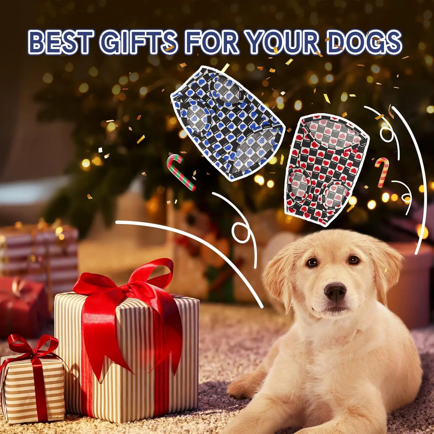 Dog Shirts Quick Dry Summer Cooling Love Heart Printing Dogs T-Shirt,Red Blue L