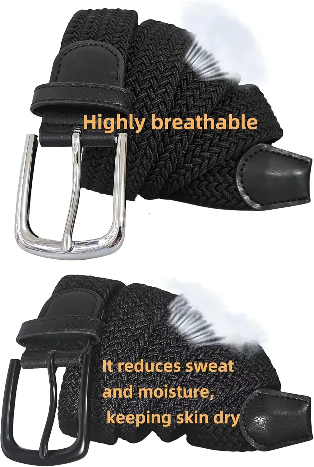 Elastic Braided Belt for Men and Women,Stretchable Adjustable Web Woven Belt for Work,Casual Wear, and Golf
