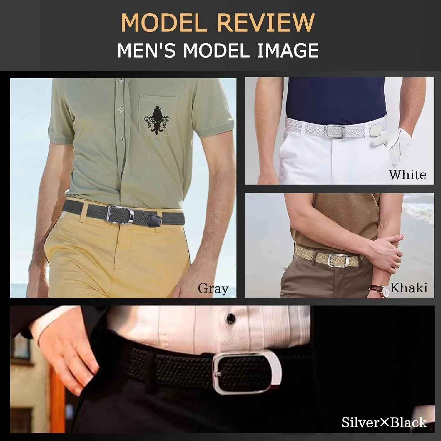 Elastic Braided Belt for Men and Women,Stretchable Adjustable Web Woven Belt for Work,Casual Wear, and Golf