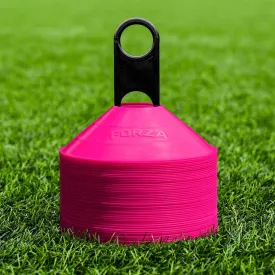 FORZA Multi-Sport Training Marker Cones | Pack of 50 or 1000 Soccer Cones in 8 Vibrant Colors - Durable Construction, Portability and Convenient Storage with Holder
