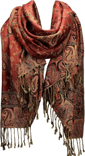 FURTALK Reversible Paisley Pashmina Shawl Wraps for Women Soft Exotic Indian Rave Scarf for Evening Dress Festival Scarves