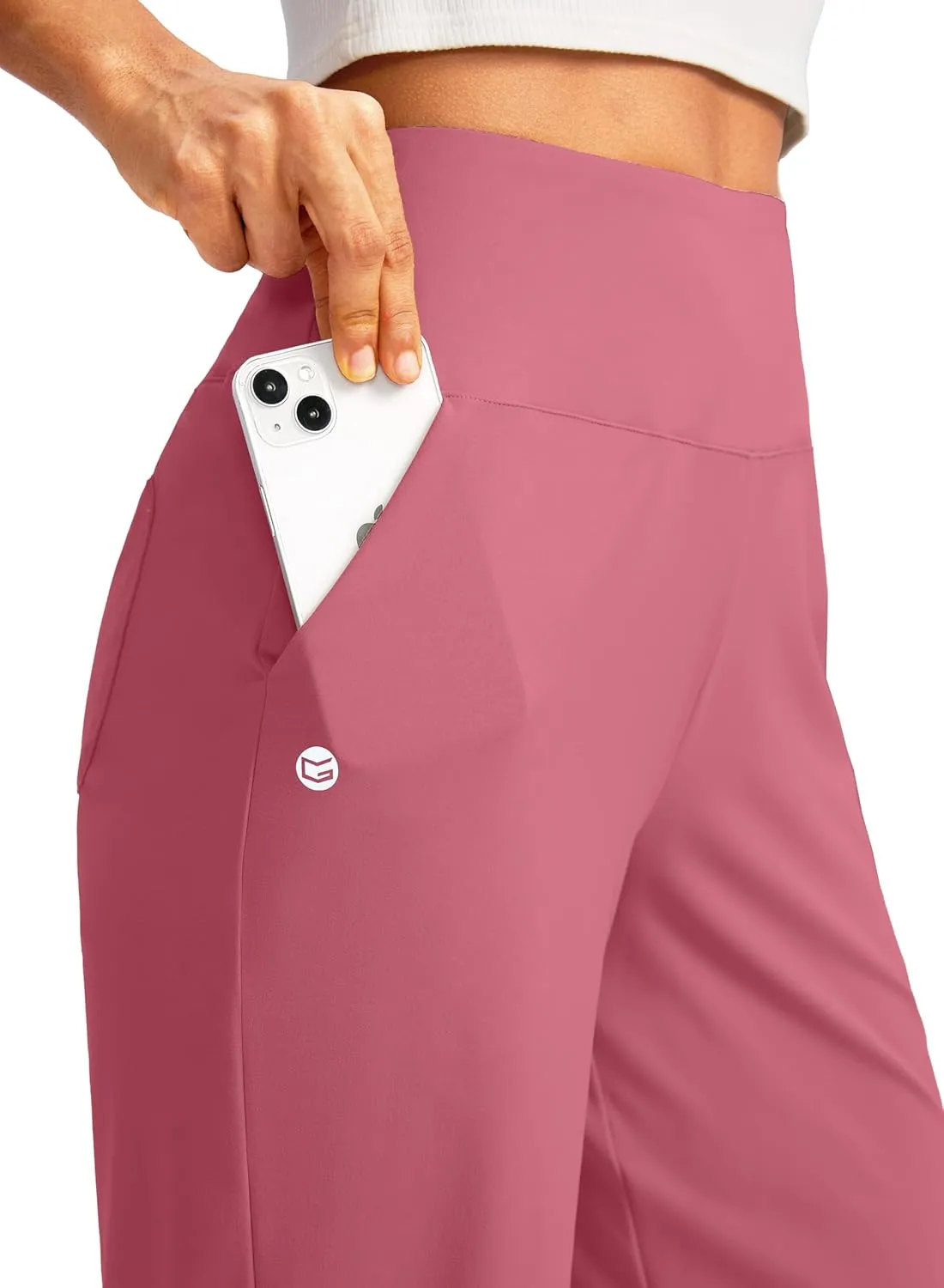 G Gradual Women's 12" Bermuda Long Shorts with Pockets High Waisted Stretch Knee Length Shorts for Women Summer Walking