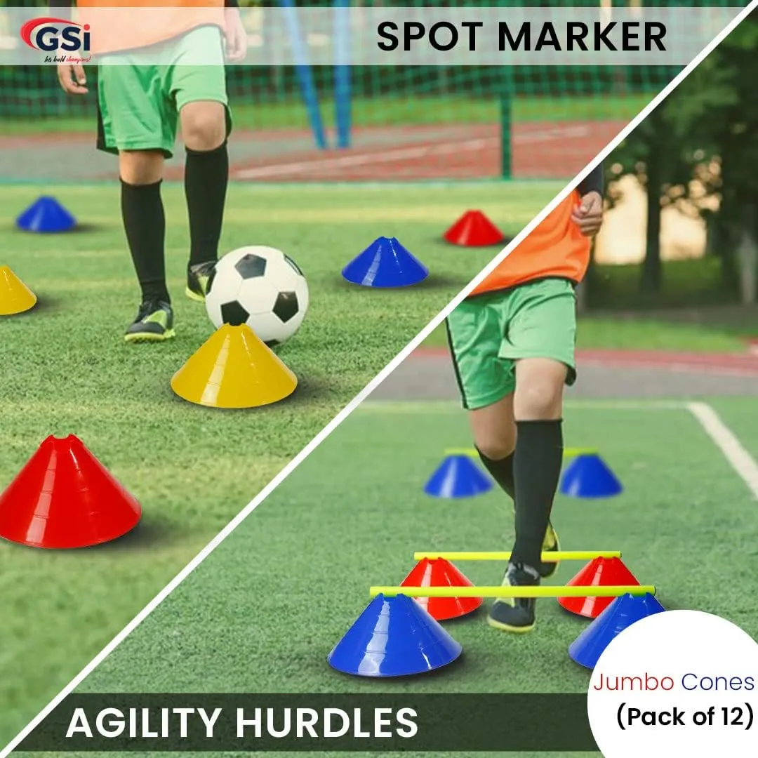 GSi Hurdle Training Cones | Multi Pack Sets | Dual Purpose Agility Cones with Holes | Ideal for Soccer, Kids, Dog, and Sports Training