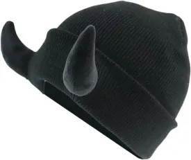 Honganda Devil Horn Knitted Beanie Hat for Adult, Novelty Women Men Demon Horns Cap Winter Warm Hip Hop Hat