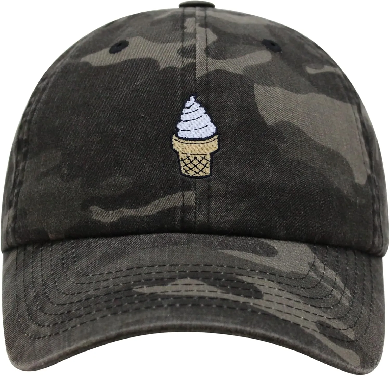 JPAK Ice Cream Cone Premium Dad Hat Embroidered Cotton Baseball Cap Foodie