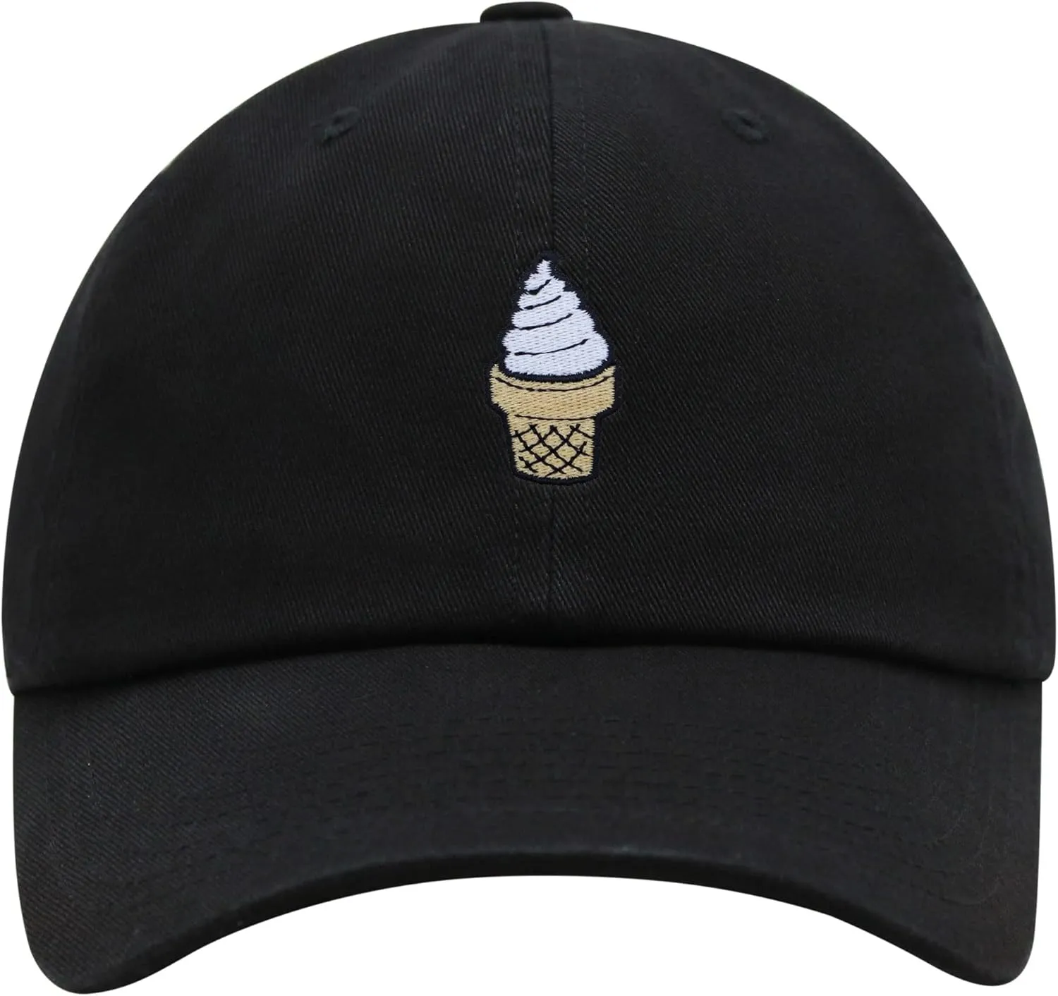 JPAK Ice Cream Cone Premium Dad Hat Embroidered Cotton Baseball Cap Foodie