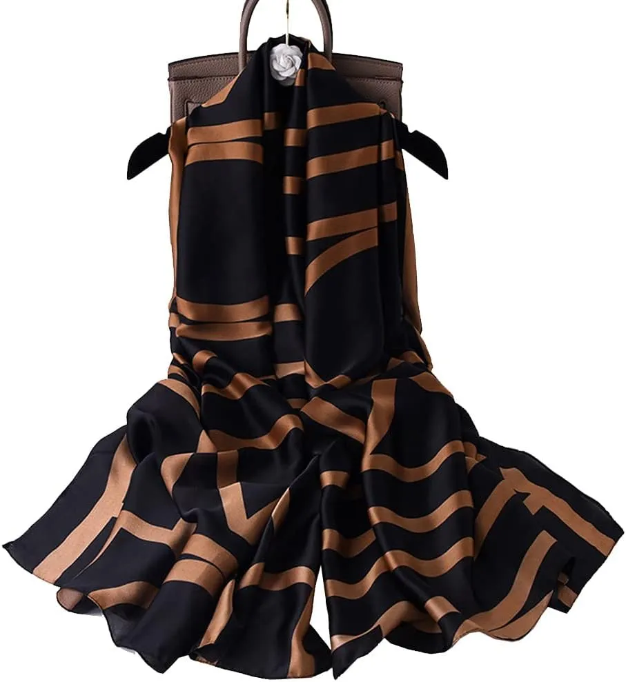 K-Elewon Silk Scarf Head scarf Fashion Scarves Long Lightweight Sunscreen Shawls for Women