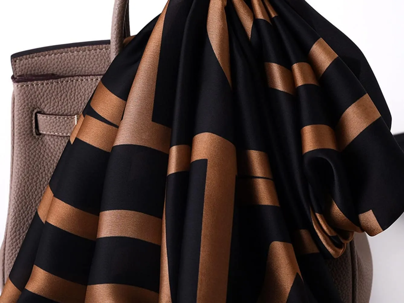 K-Elewon Silk Scarf Head scarf Fashion Scarves Long Lightweight Sunscreen Shawls for Women