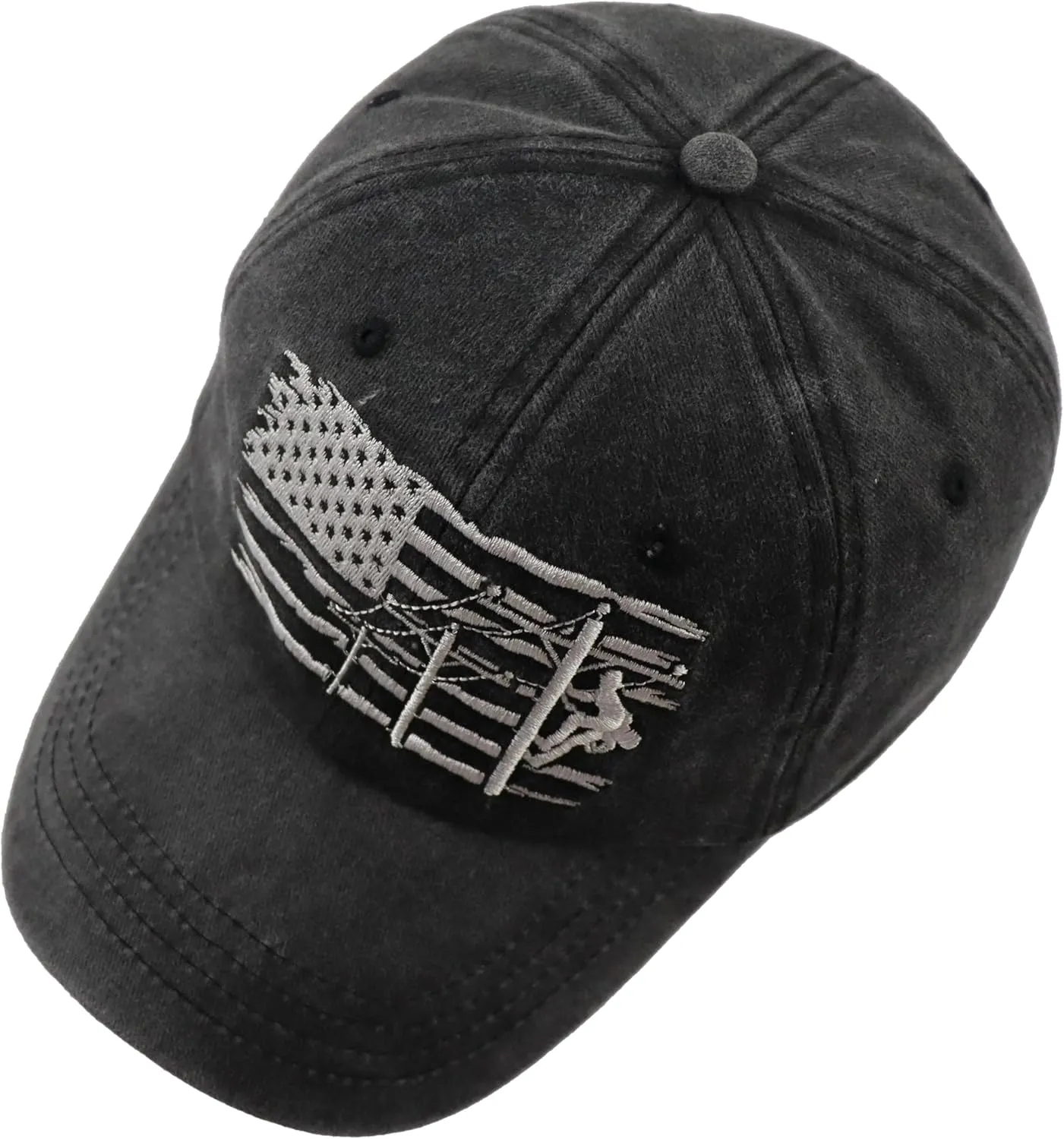 Lineman Gifts for Men, Adjustable Vintage Cotton Embroidered Electrician Dad Hat