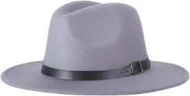 Men Fedoras Women's Jazz Hat Woolen Blend Cap Outdoor Casual Hat Panama Hat Gray Child Size 52-54CM