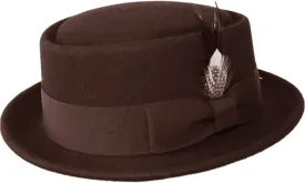 Mens Crushable Wool Felt Porkpie Fedora Hats