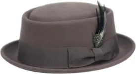 Mens Crushable Wool Felt Porkpie Fedora Hats