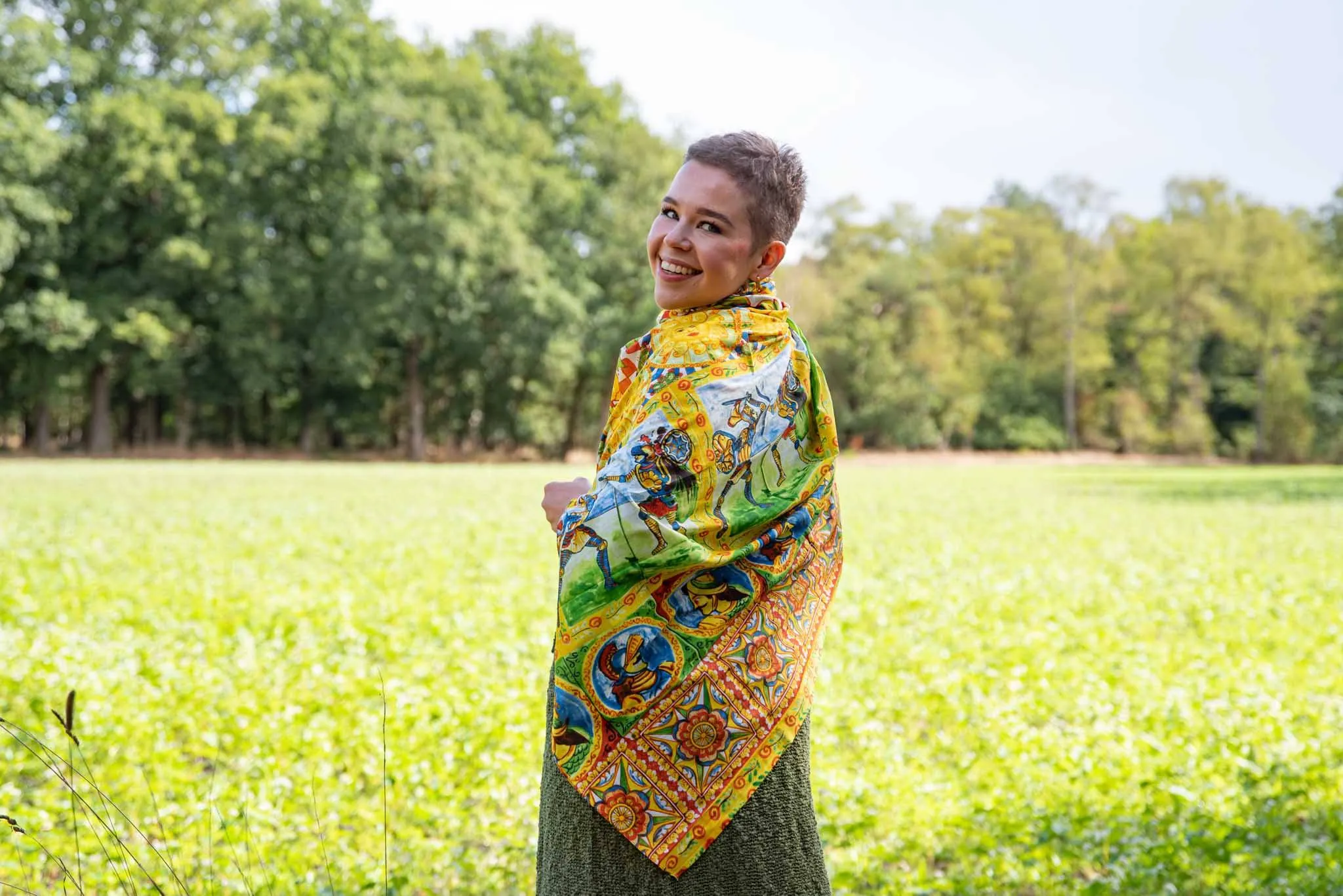 Nature cotton scarf - made with love- castel novel