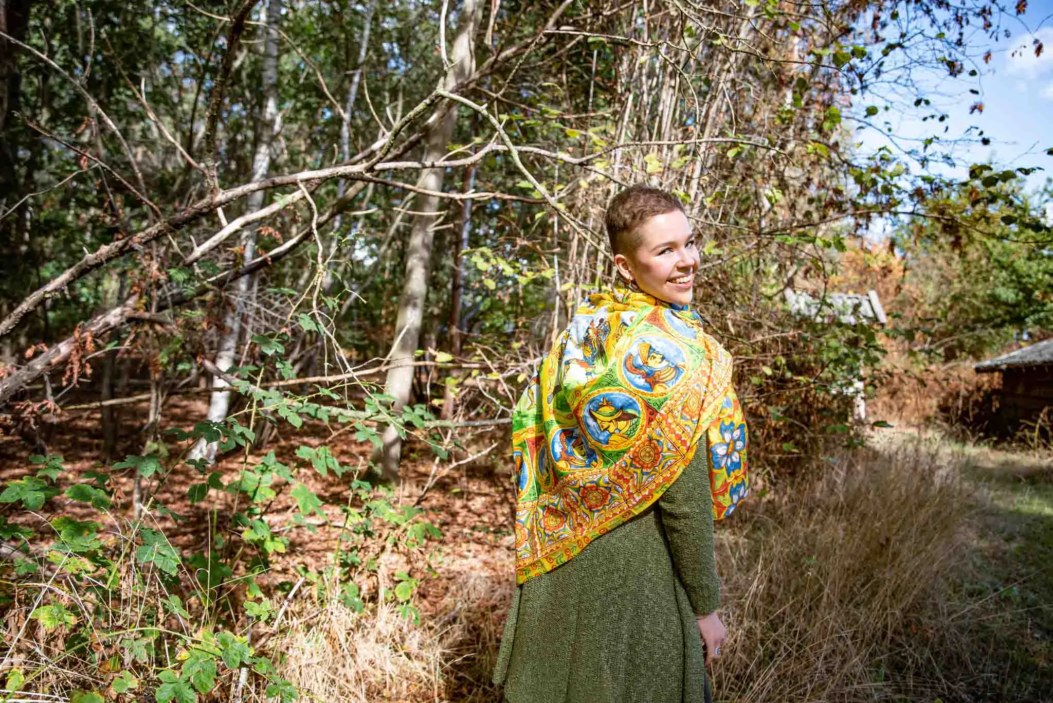 Nature cotton scarf - made with love- castel novel
