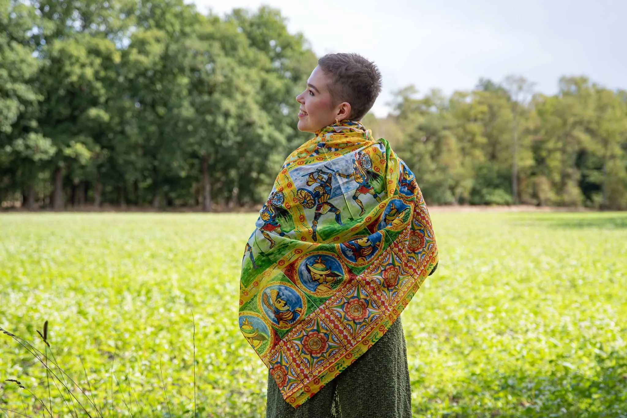 Nature cotton scarf - made with love- castel novel