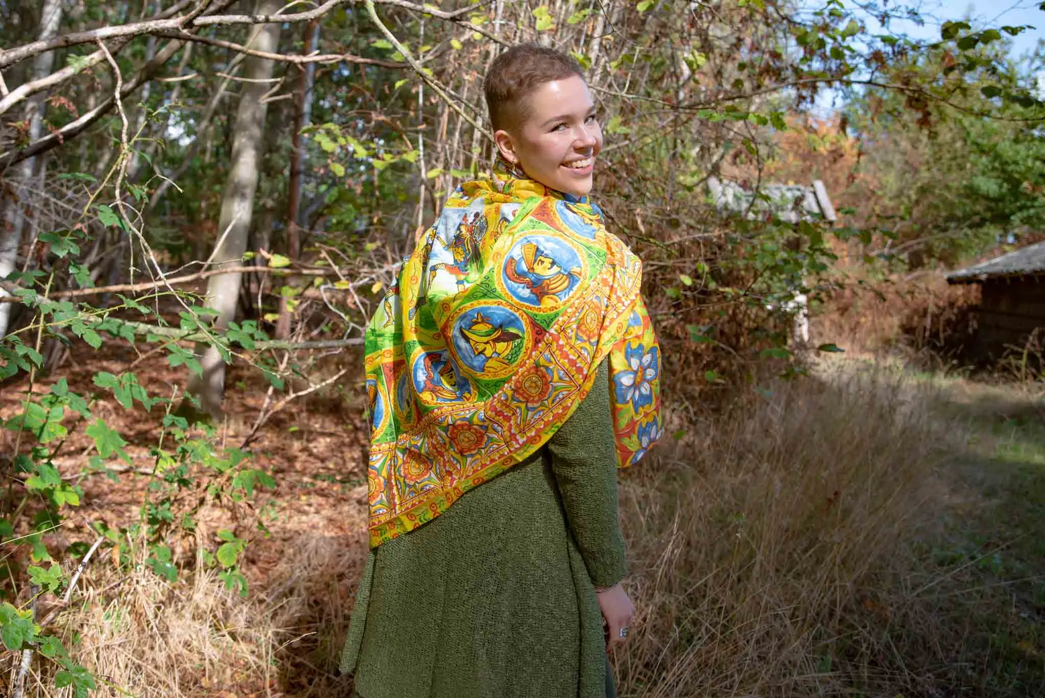 Nature cotton scarf - made with love- castel novel