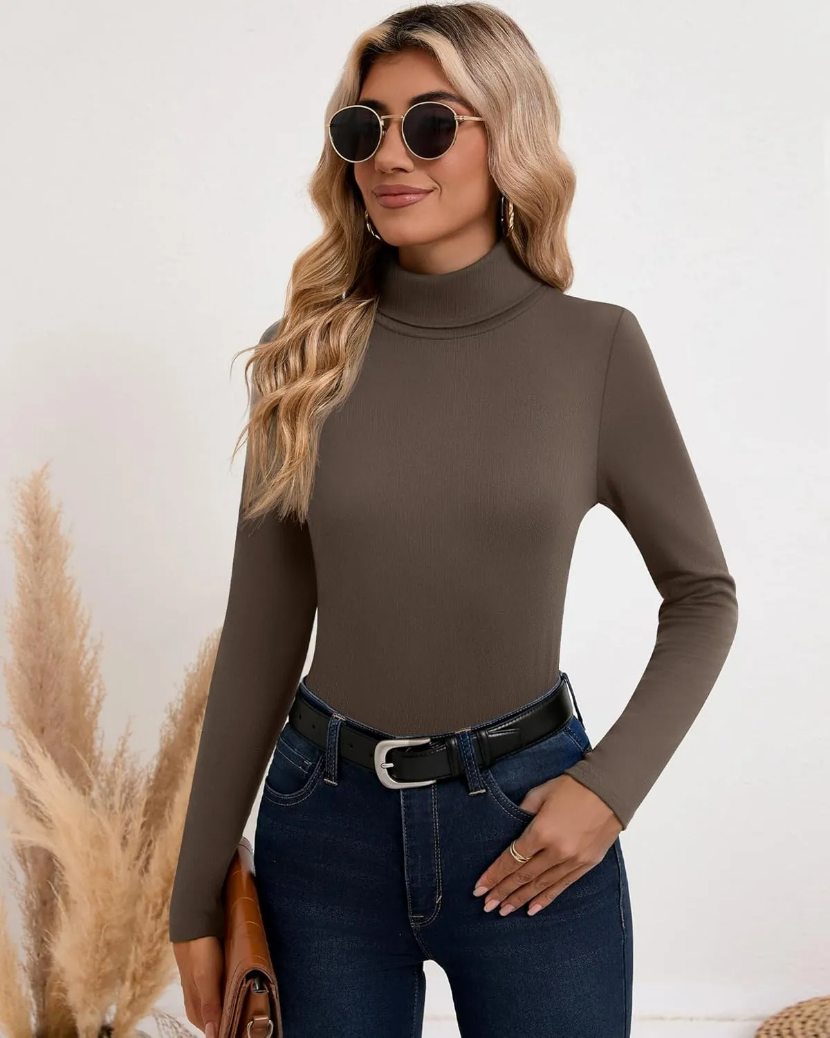 Neer 3 Pack Cotton Women's Turtleneck Long Sleeve Tops Thermal Underwear Base Layer Fall Winter Shirts Sweater