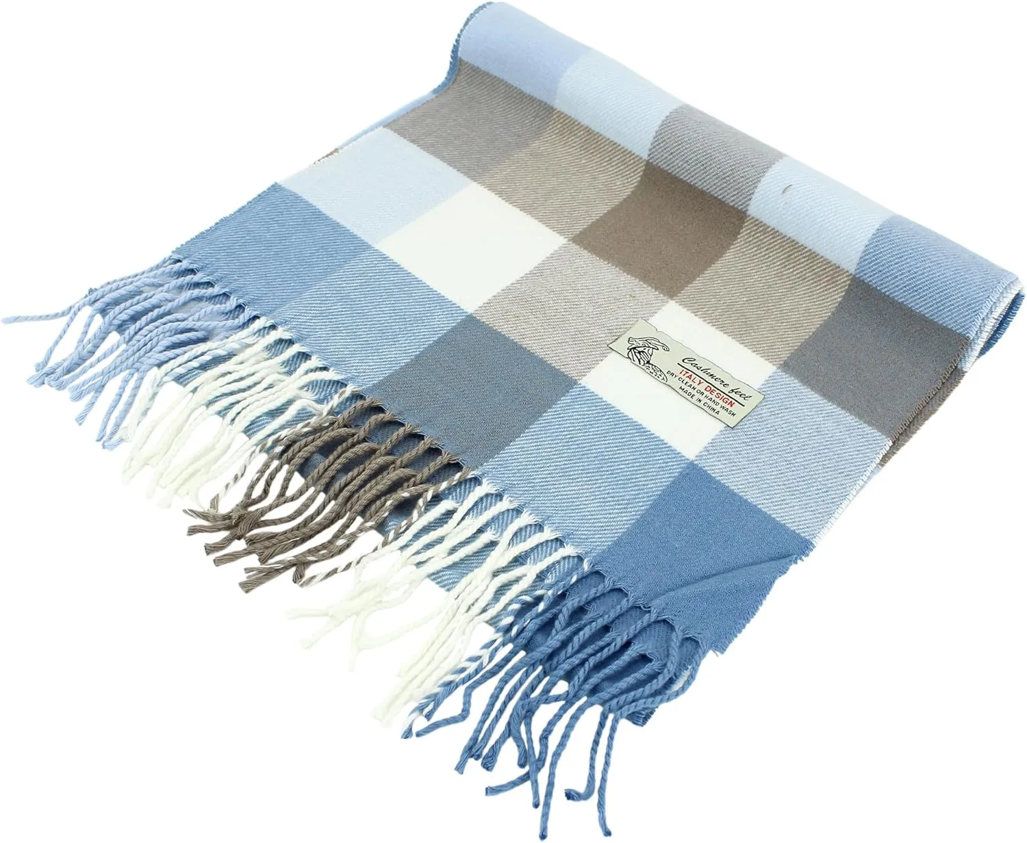 PASKMLNA Winter Scarf For Men & Women Cashmere Feel Soft, Warm, Classic Tassel Fringe Scarf