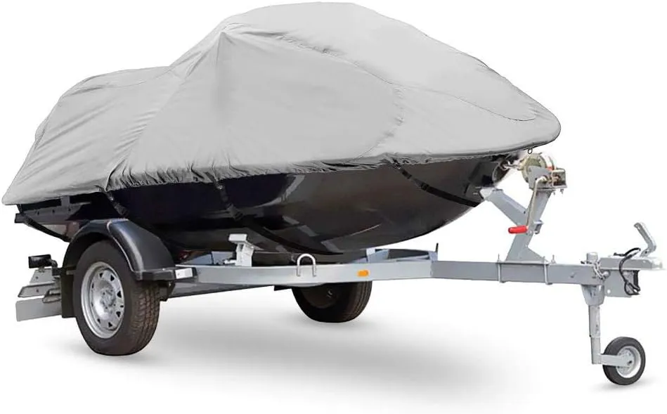 PYLE Boat Cover, Boat, Boat Covers - Heavy Duty Marine Grade Storage Cover, 127 to 138 Length, Waterproof Fabric, Elastic Cord, Rear Air Vents, Includes Anti-Moisture Storage Bag, Gray