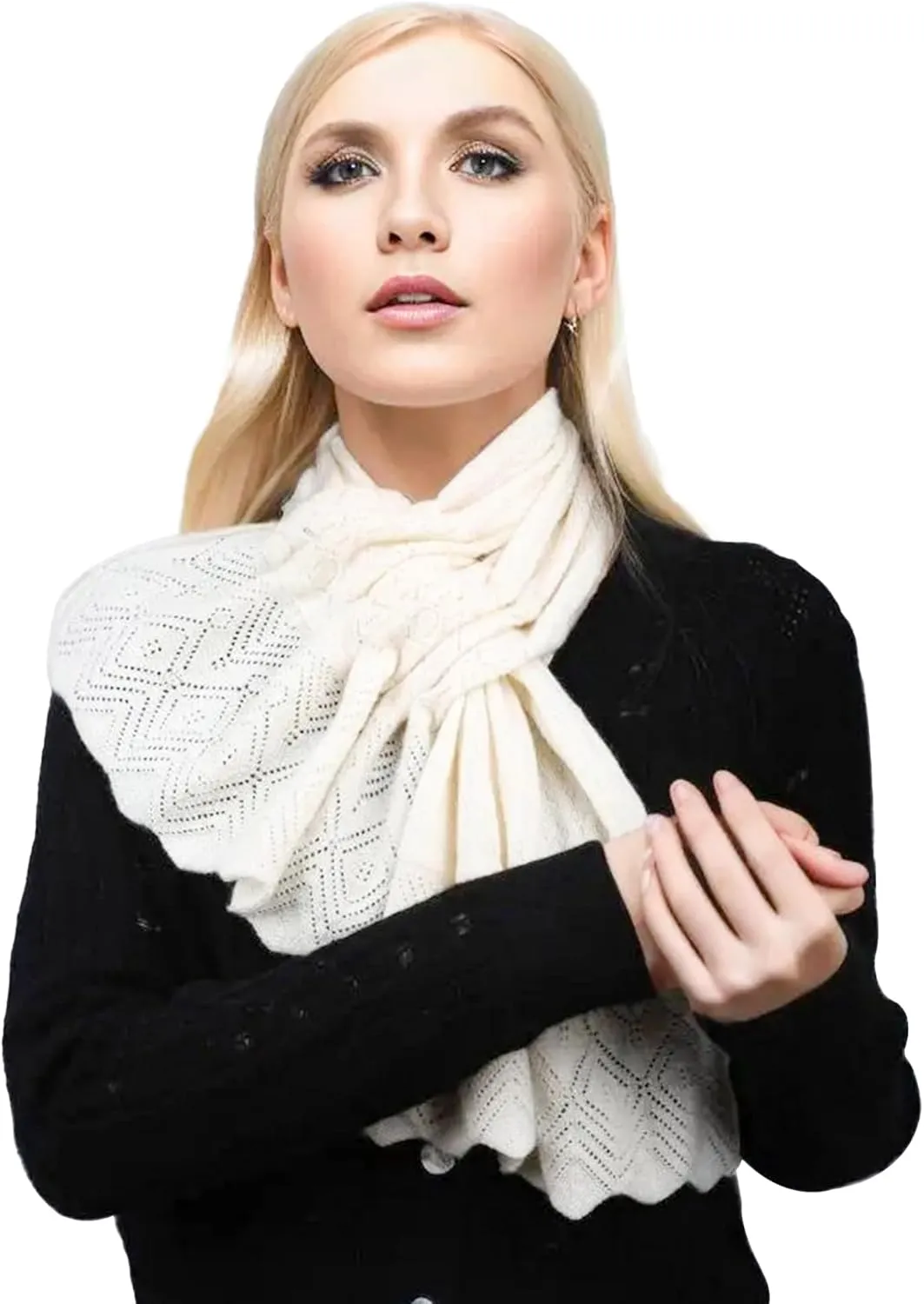Scarf 30% Mongolian Cashmere 70% Australian Merino Wool Large Size Ultra Soft Warm Scarves with Gift Box