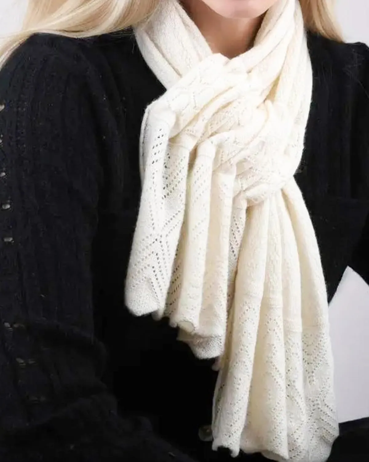 Scarf 30% Mongolian Cashmere 70% Australian Merino Wool Large Size Ultra Soft Warm Scarves with Gift Box
