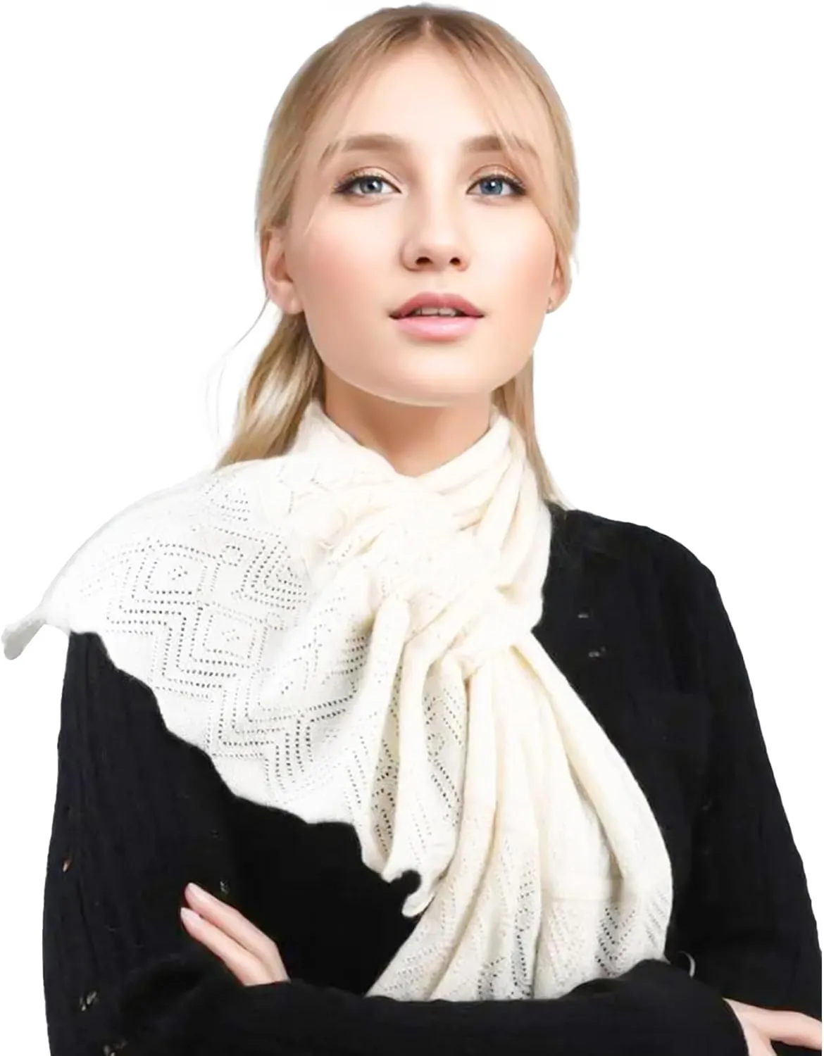 Scarf 30% Mongolian Cashmere 70% Australian Merino Wool Large Size Ultra Soft Warm Scarves with Gift Box