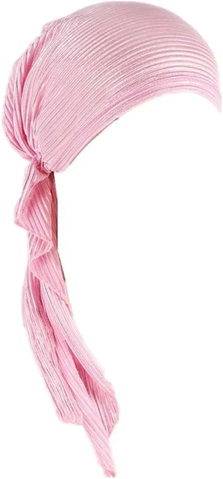 Slip-On Pre-Tied Head Scarves Chemo Beanies Cover Caps Bandana Turban Headwraps