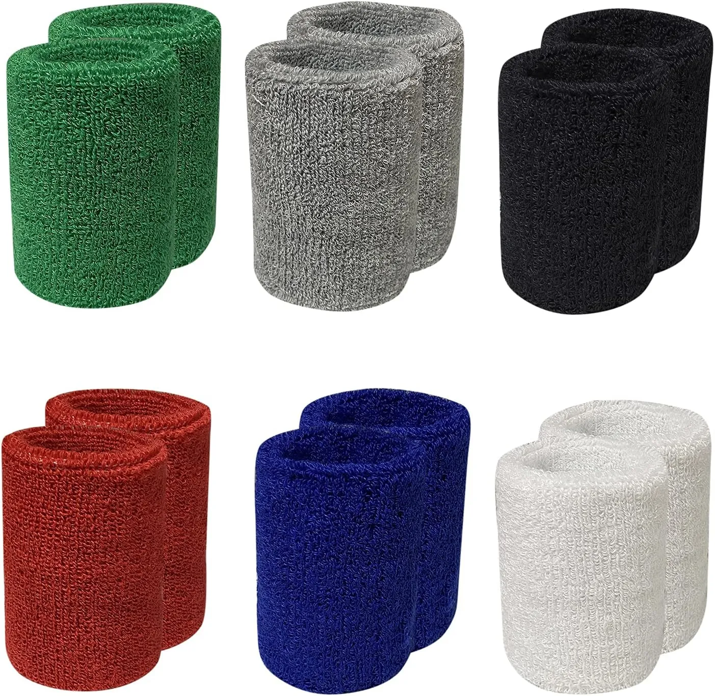 Sports Wristbands Cotton Sweat Bands, for Basketball, Baseball, Running Athletic Sports.