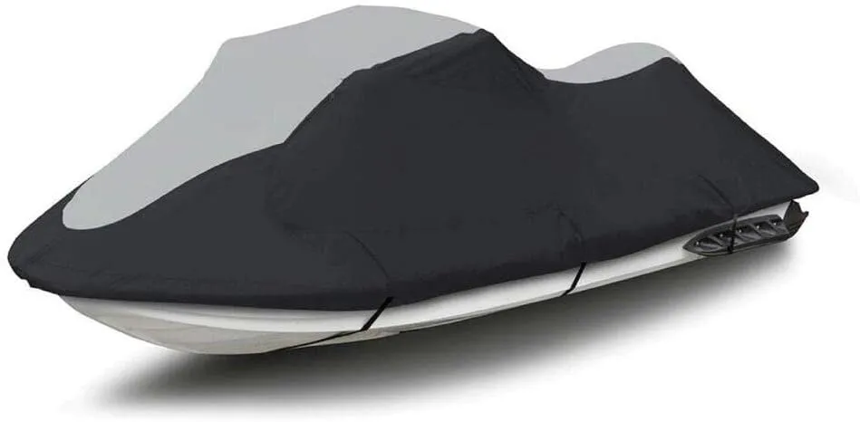 Super Heavy-Duty PWC Jetski Cover Compatible for Kawasaki Ultra 300X 300LX Deluxe Jetski Jet Ski PWC Cover 2011-2015 Black/Grey