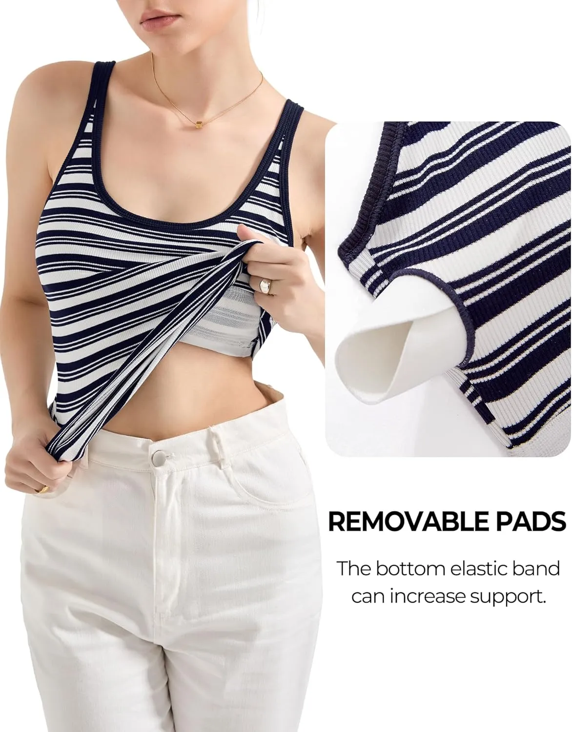 SUUKSESS Women Padded Cotton Ribbed Long Tank Tops 2025 Summer Going Out Basic Scoop Neck Cami Tops