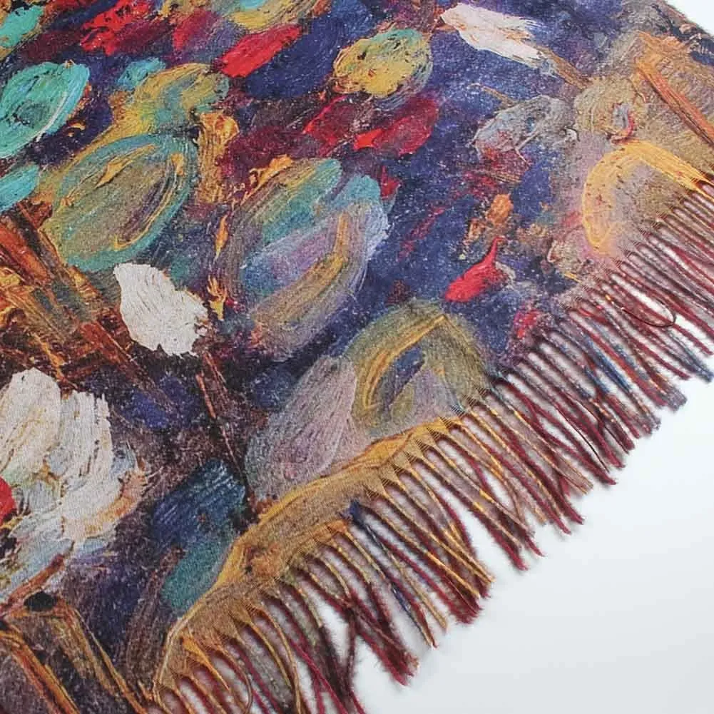 Umjetnost Soft Cashmere Feel Scarf For Women Winter Warm Scarves Large Shawl Wrap Monet Van Gogh Art Print