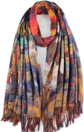 Umjetnost Soft Cashmere Feel Scarf For Women Winter Warm Scarves Large Shawl Wrap Monet Van Gogh Art Print