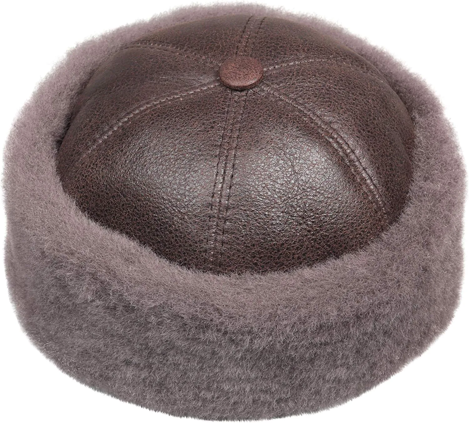 Unisex Shearling Sheepskin Winter Fur Beanie Hat