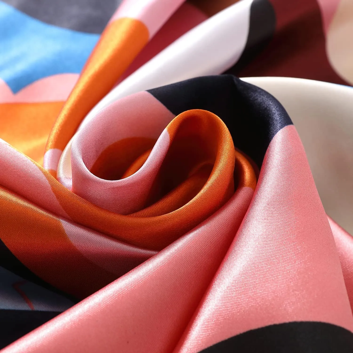 Women's 35" Satin Square Silk Like Hair Scarves and Wraps-Square Silk Head Scarf for wrapping hair