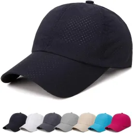 YuMENo Summer Mesh Baseball Cap Breathable Quick Dry Sports Running Trucker Hat for Men Women